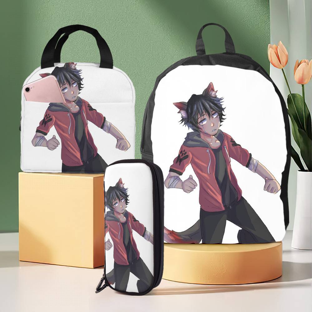 Aphmau Backpack with Lunch Box and with Pencil Box