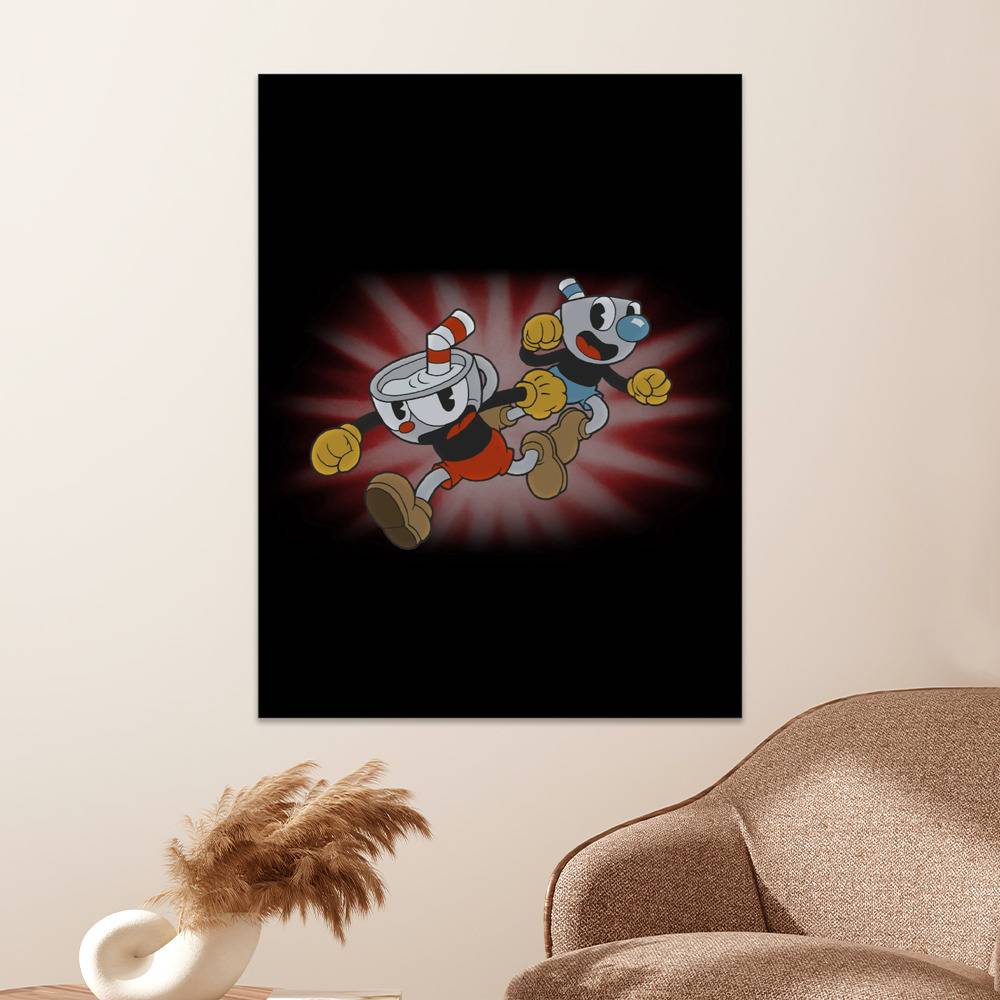 Cuphead Poster Speedrun Cuphead Poster Wall Art Sticky Poster