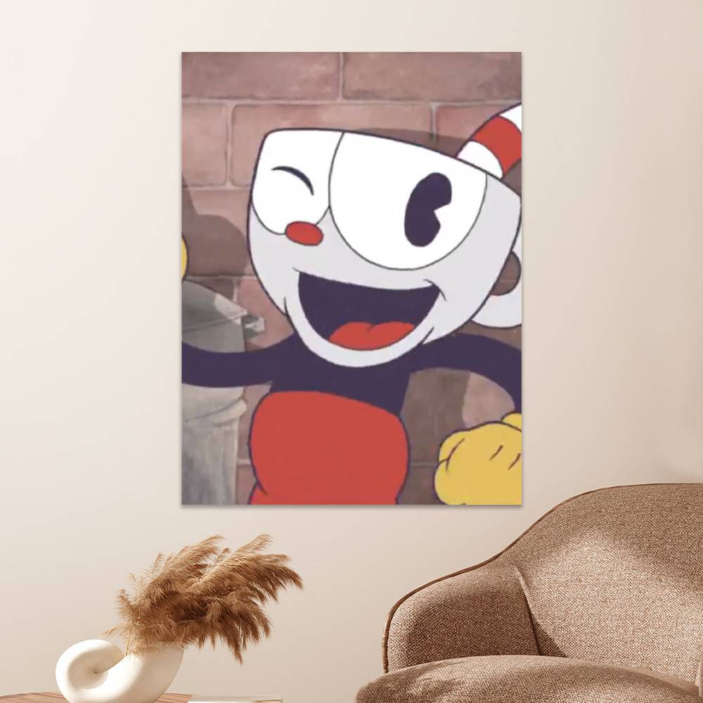 Cuphead Poster Speedrun Cuphead Poster Wall Art Sticky Poster