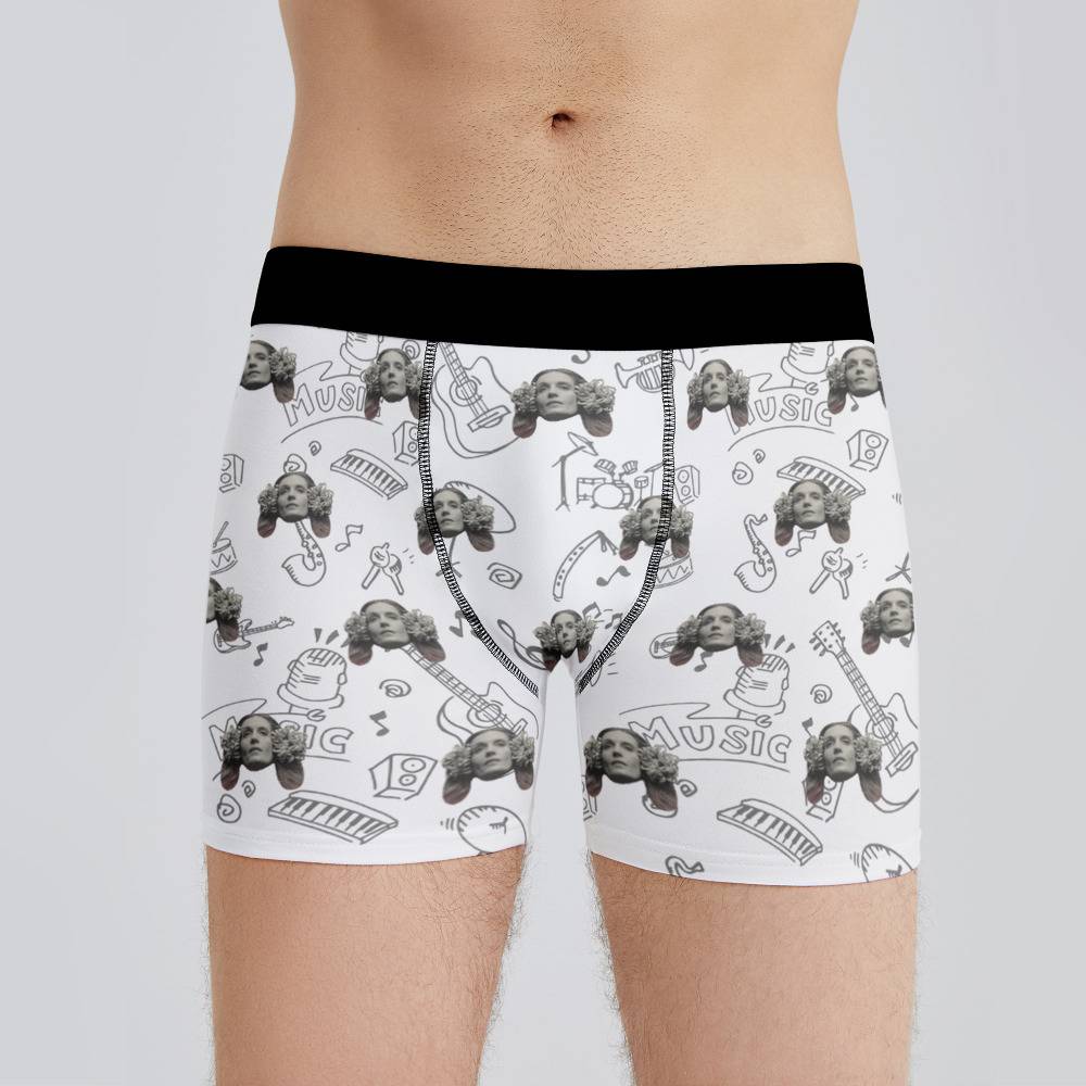 Florence And The Machine Boxers Custom Photo Boxers Men's Underwear Musical  Instruments Pattern Boxers White