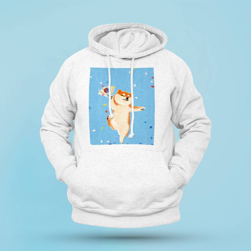 Shiba inu store hooded plush sweatshirt