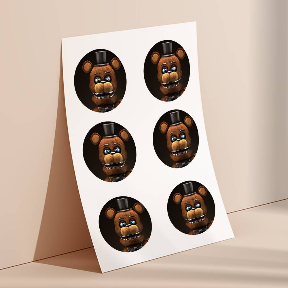 Five Nights At Freddys Round Stickers Freddy Fazbear Decorative Stickers