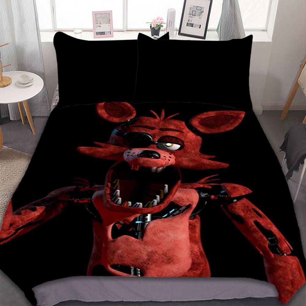 FNaF Bedding Set Freddy Fazbear Chica Foxy Glamrock Quilt Blanket FNaF