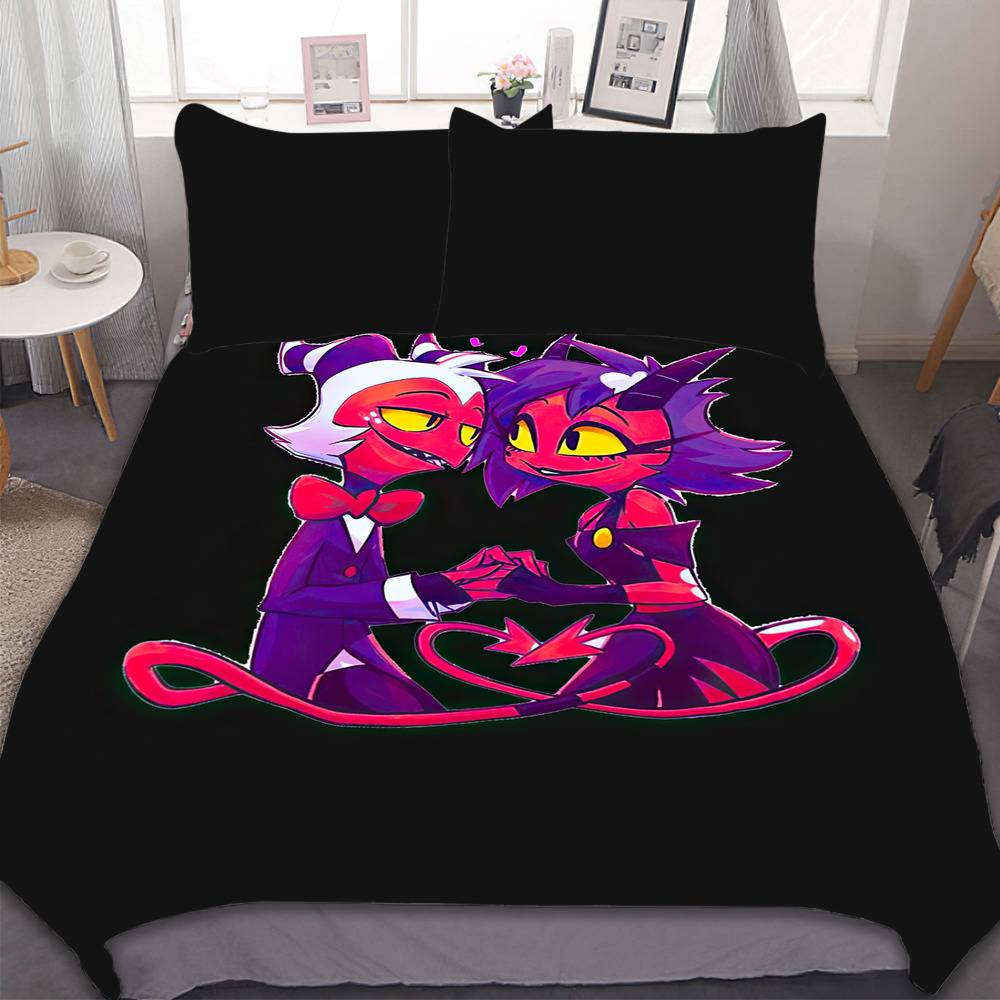 Helluva Boss Bedding Set Millie and Moxxie Bedding Sheet Gifts ...