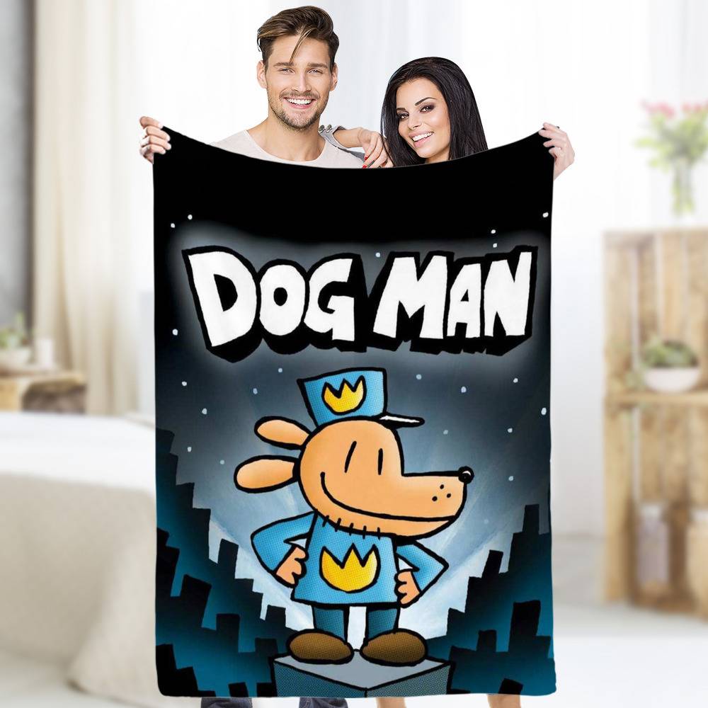 Dogman Save The City Throw Blanket - Blue