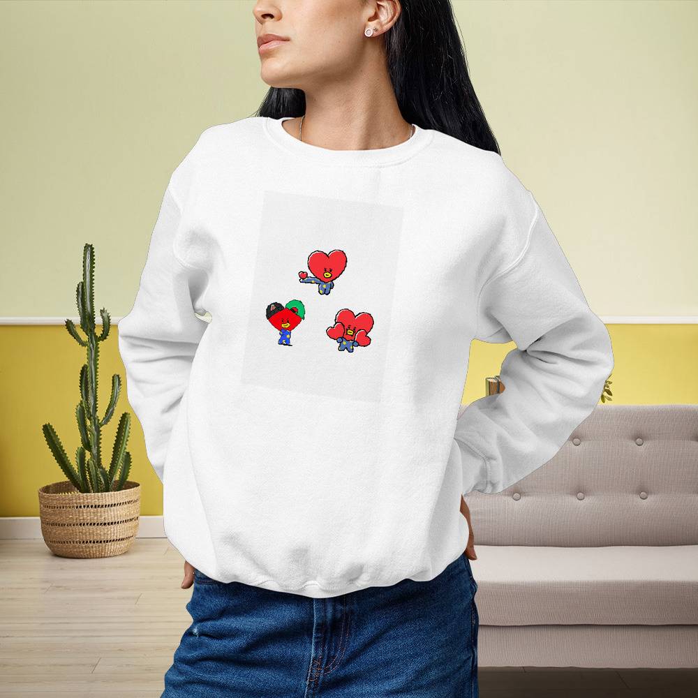 Bt21 Crew Neck Sweatshirt Love Tata Crew Neck Sweatshirt | bt21plush.com