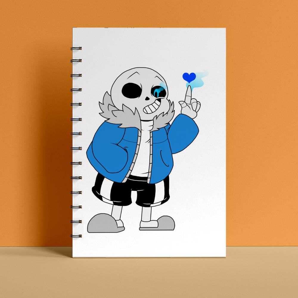 Pixel Sans Undertale | Spiral Notebook