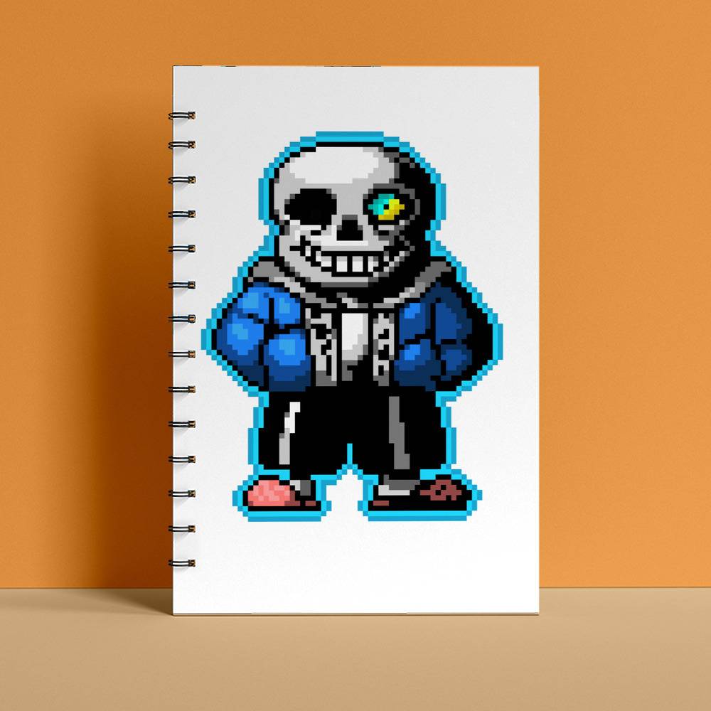 Pixel Sans Undertale | Spiral Notebook