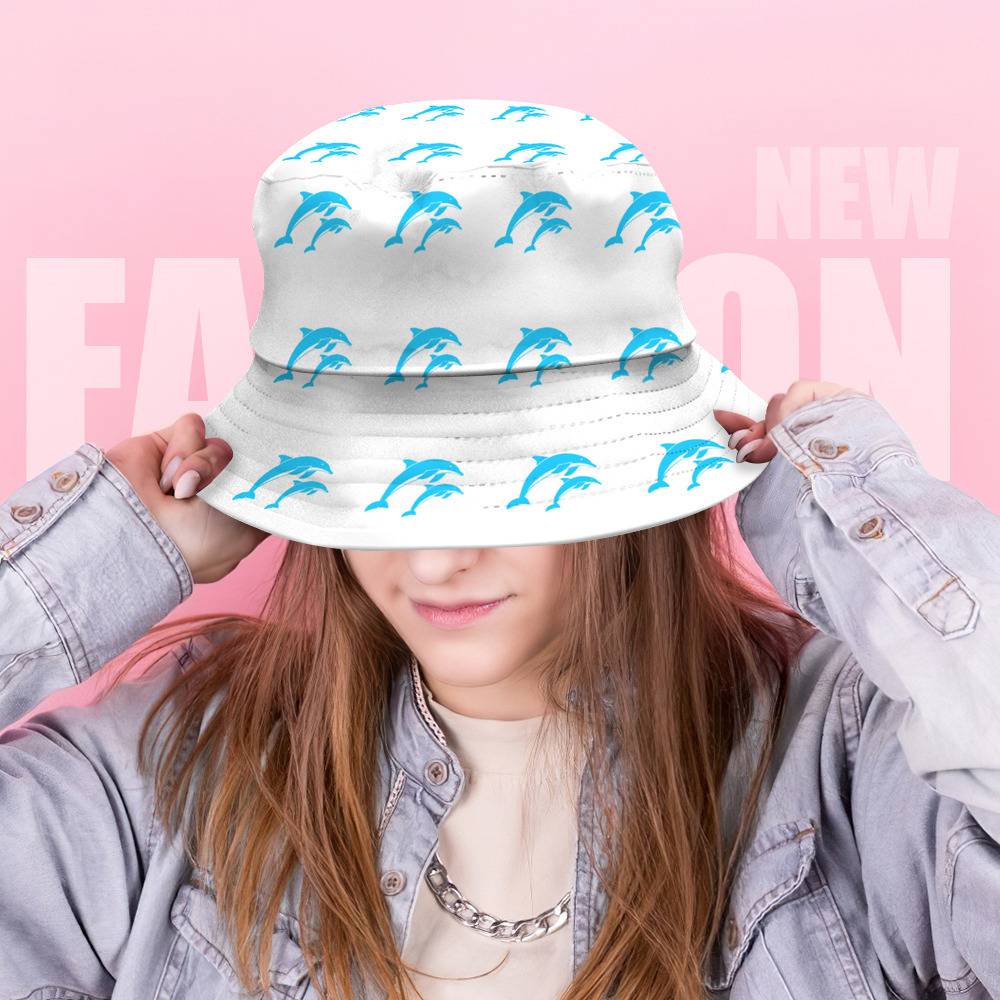 Bucket hat hot sale pink dolphin