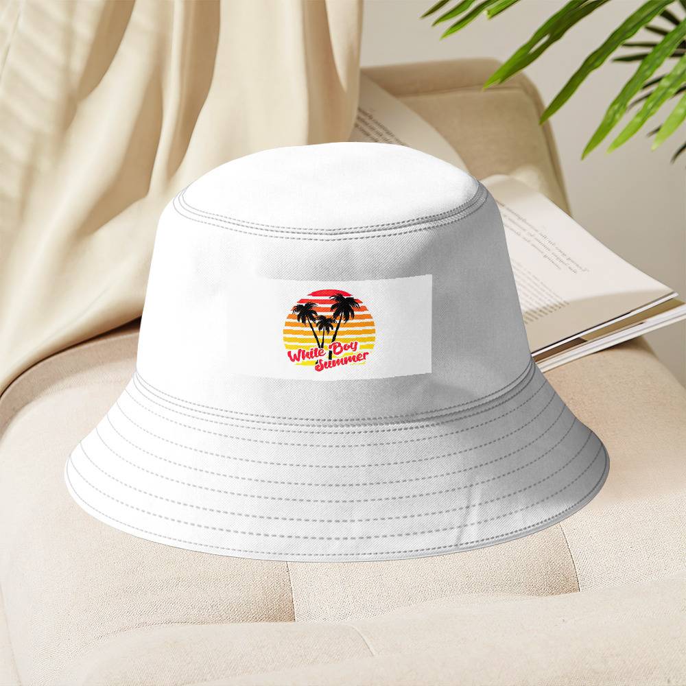 White Boy Summer Bucket Hat Unisex Sun Hat Hawaii Style Fisherman Hat