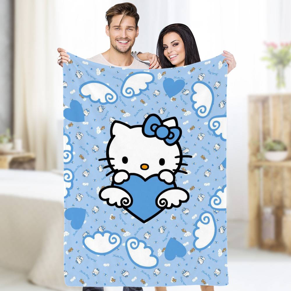 Sanrio Hello Kitty Poster Blue Heart Poster Wall Art Sticky Poster