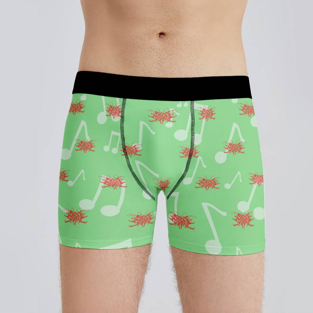 Signs Of The Swarm Boxers Custom Photo Boxers Men's Underwear Music Note  Boxers Green