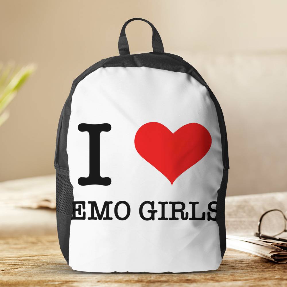 I Heart Emo Girls Funny Quote Red Heart Emo Girl Style T-Shirt