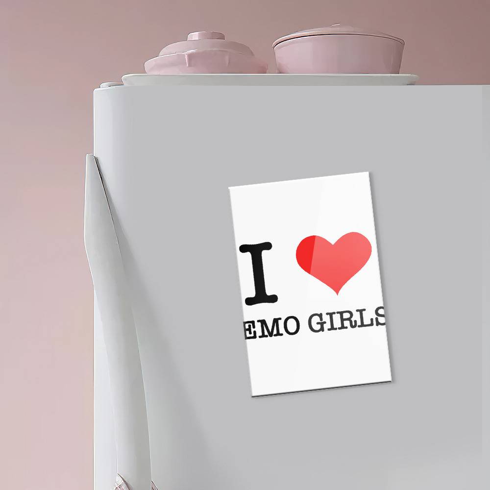 Emo Memes Fridge Magnet I HEART EMO GIRLS Fridge Magnet